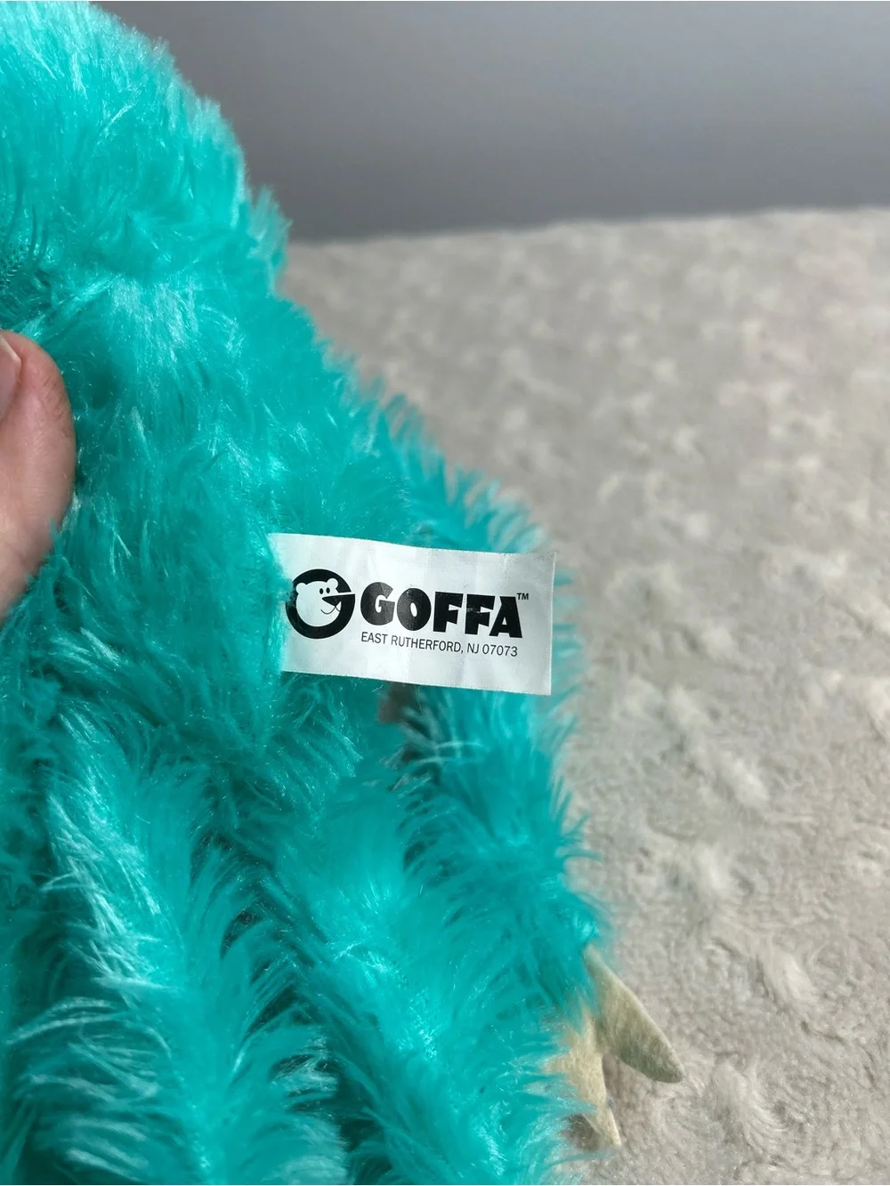 Goffa Three Toed Sloth Plush Stuffed Animal Toy Teal Blue Green White